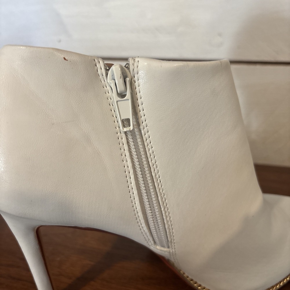 BCBGENERATION Womens White Padded Hadix Pointed Toe Stiletto Zip-Up Booties 7.5 - Picture 13 of 16